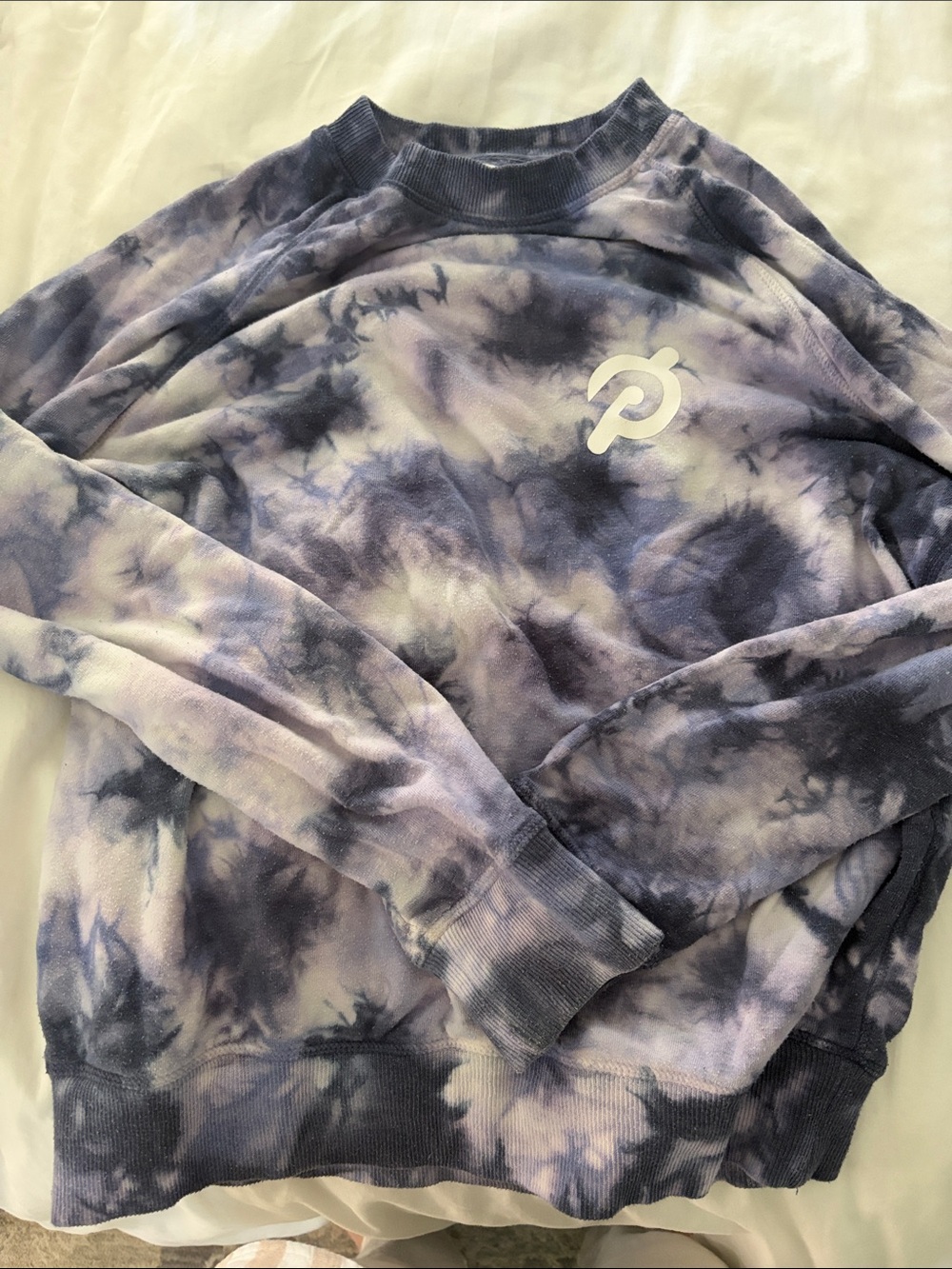Peloton Tie-Dye Pullover Sweatshirt - Purple & White